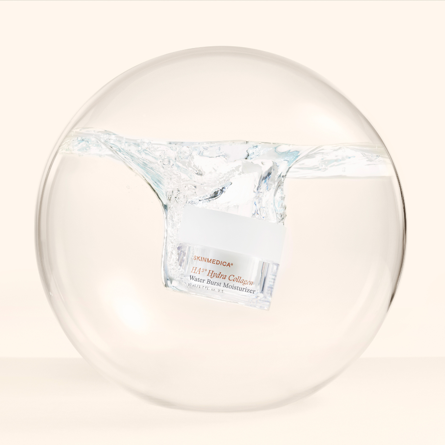 SkinMedica HA5 Hydra Collagen Water Burst Moisturizer lifestyle shot showing the jar in a styled setting