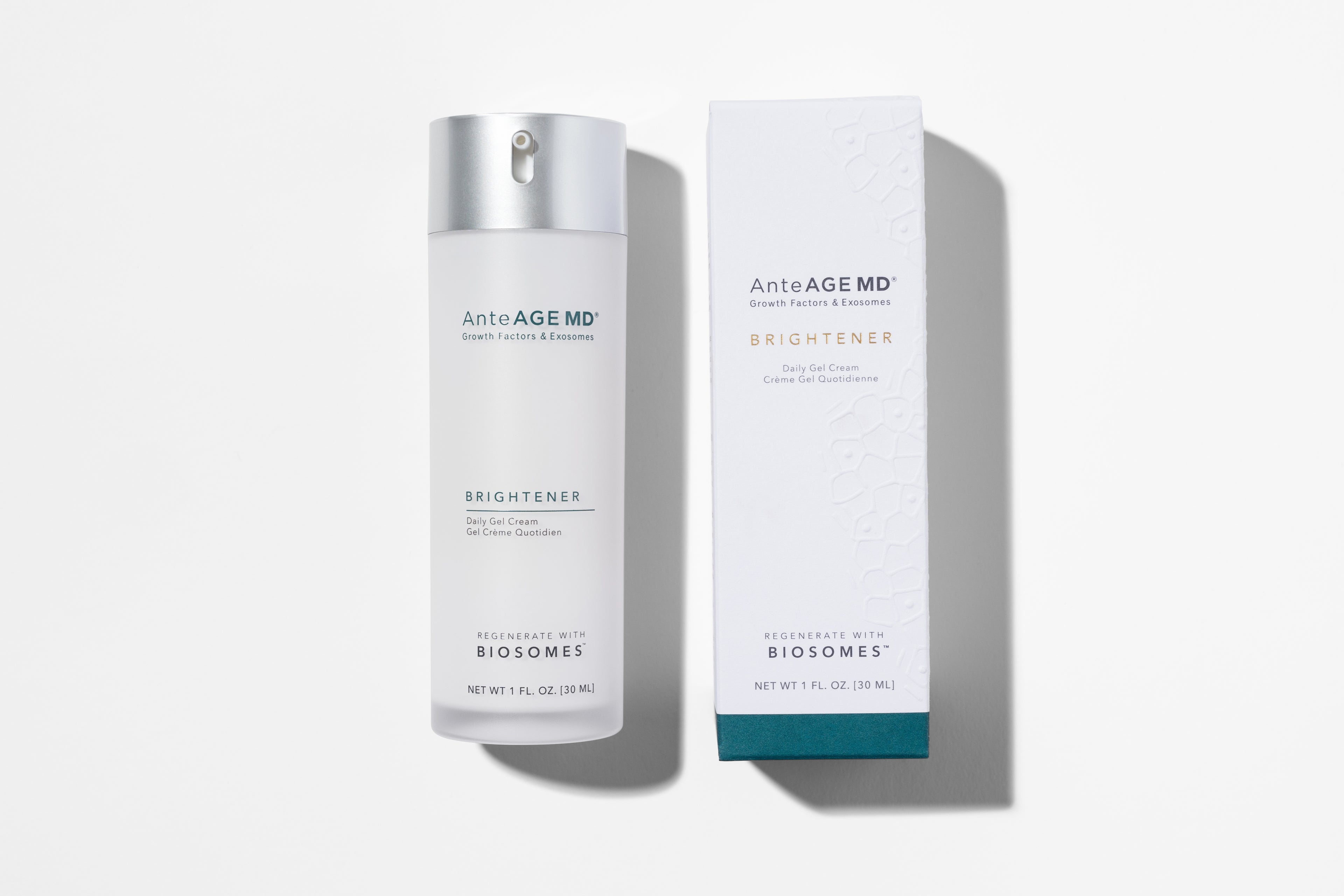 AnteAGE MD Brightener bottle and box packaging together