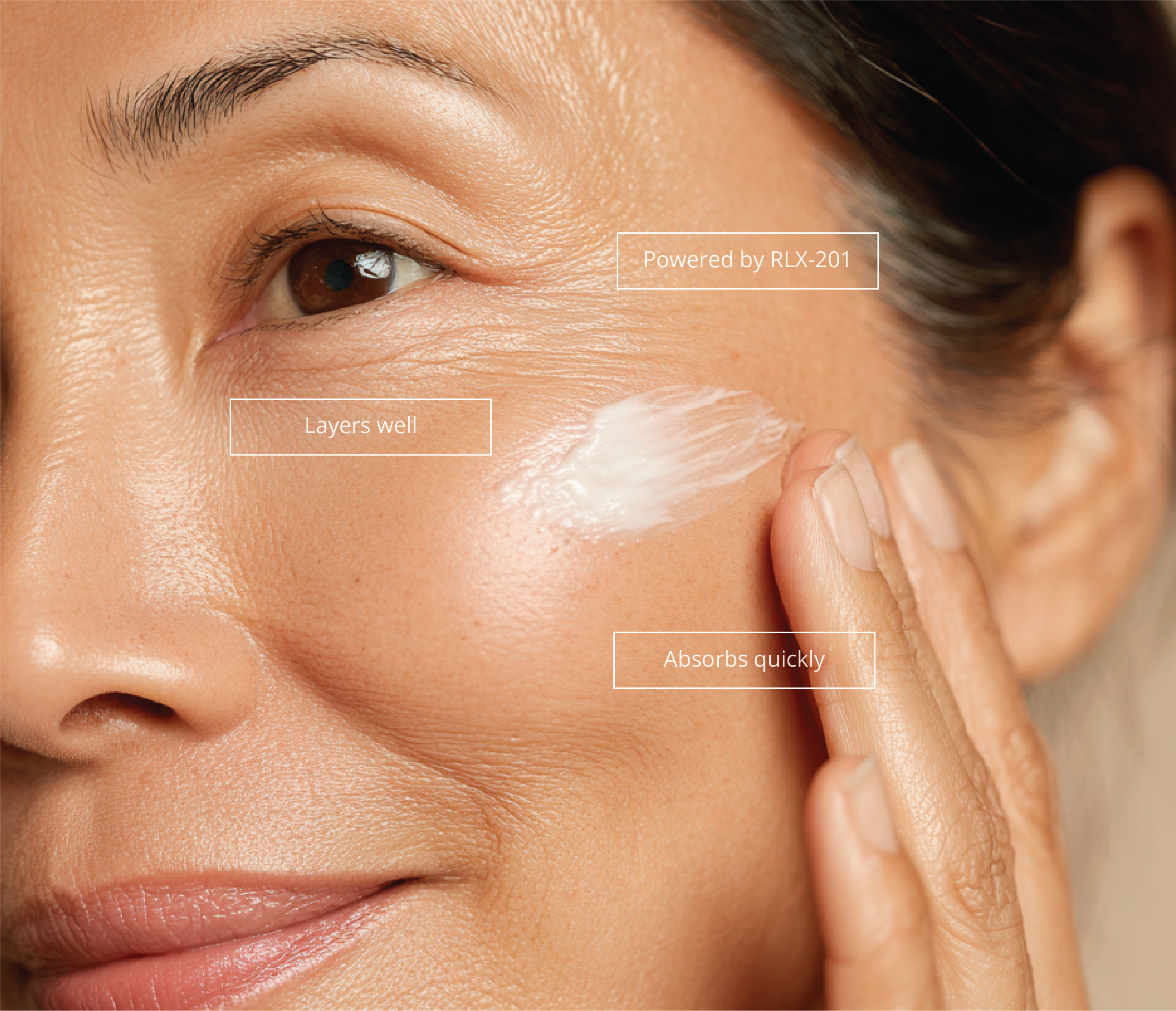 Re-Q Pro-Longevity Face Serum bottle detail — cellular reset serum for firmness, elasticity, radiance