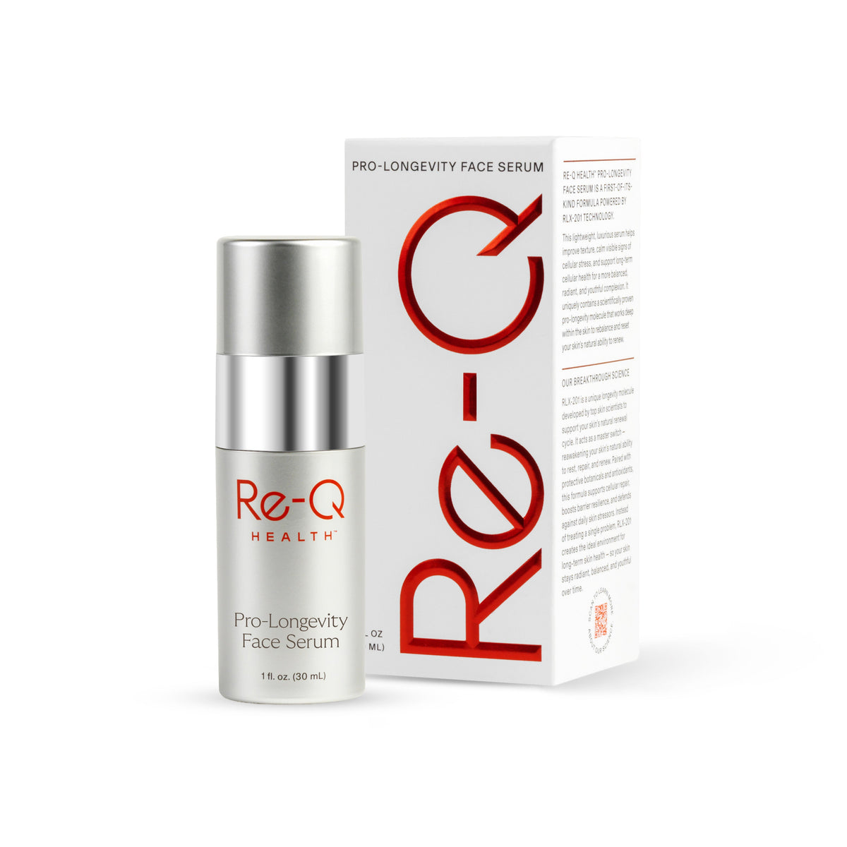 Re-Q Pro-Longevity Face Serum bottle, official hero product photo